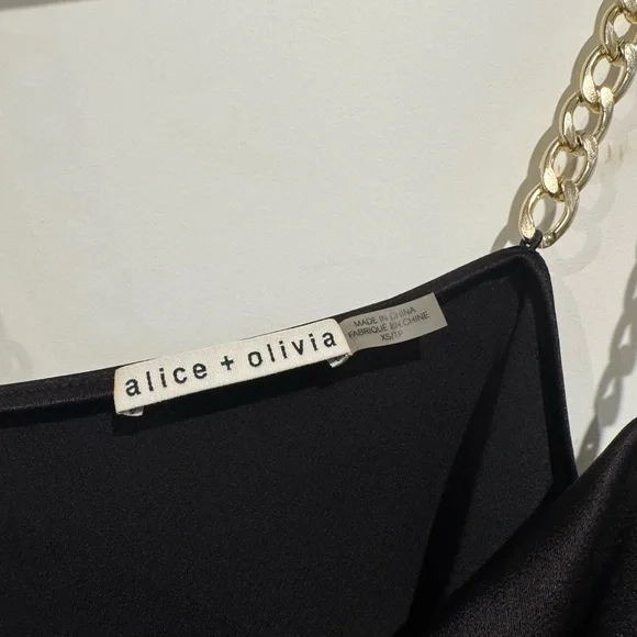 Alice + Olivia Black Camisole with Gold Chain Straps - Picture 7 of 7